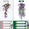 Artificial Hanging Flowers for Outdoors Decorations 2 Pack, Fake Hanging Flowers, UV Resistant Artificial Hanging Plants Outdoors for Home Porch Patio Balcony Baskets Yard(Double Purple)